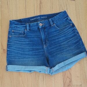 American Eagle Women's Curvy Midi Denim Shorts